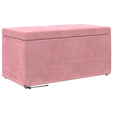 vidaXL Σκαμνί Ροζ 81x41x40cm Βελούδο και Μηχανικά Ξύλα