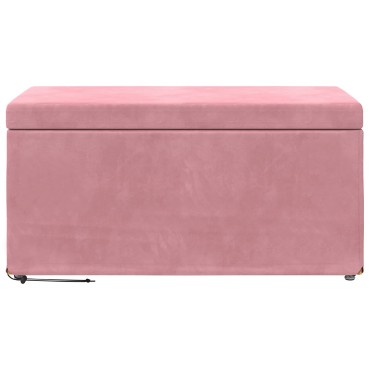 vidaXL Σκαμνί Ροζ 81x41x40cm Βελούδο και Μηχανικά Ξύλα