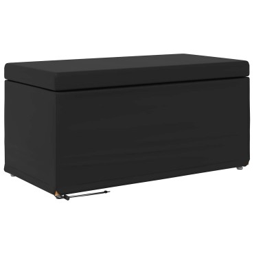 vidaXL Σκαμνί Μαύρο 81x41x40cm Ψεύτικο Δέρμα και Μηχανικά Ξύλα