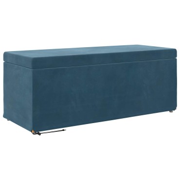 vidaXL Σκαμνί Μπλε 101x41x40cm Βελούδο και Μηχανικά Ξύλα