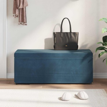 vidaXL Σκαμνί Μπλε 101x41x40cm Βελούδο και Μηχανικά Ξύλα