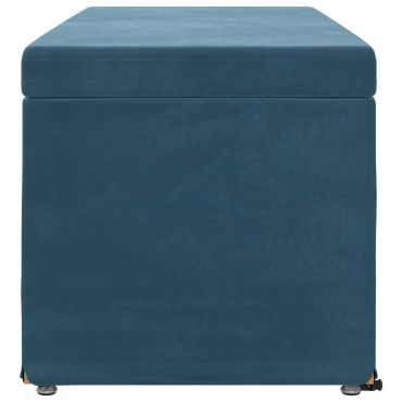 vidaXL Σκαμνί Μπλε 101x41x40cm Βελούδο και Μηχανικά Ξύλα