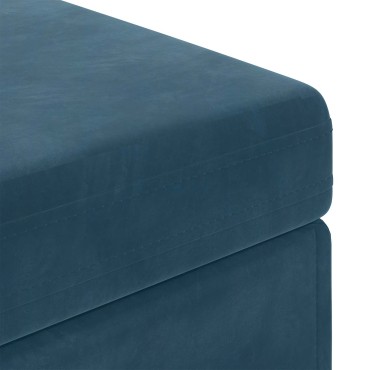 vidaXL Σκαμνί Μπλε 101x41x40cm Βελούδο και Μηχανικά Ξύλα