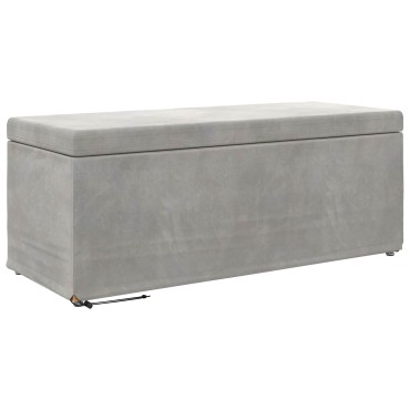 vidaXL Σκαμνί Ανοιχτό γκρι 101x41x40cm Βελούδο και Μηχανικά Ξύλα