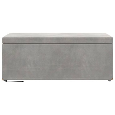 vidaXL Σκαμνί Ανοιχτό γκρι 101x41x40cm Βελούδο και Μηχανικά Ξύλα