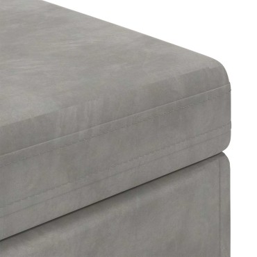 vidaXL Σκαμνί Ανοιχτό γκρι 101x41x40cm Βελούδο και Μηχανικά Ξύλα