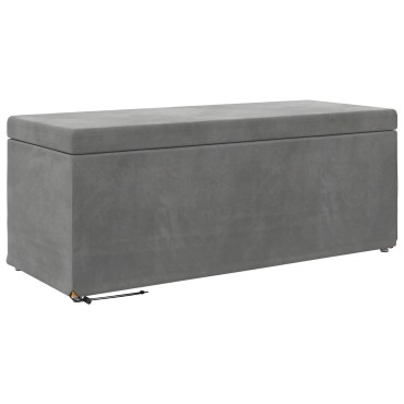 vidaXL Σκαμνί Σκούρο Γκρι 101x41x40cm Βελούδο και Μηχανικά Ξύλα