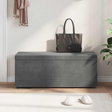 vidaXL Σκαμνί Σκούρο Γκρι 101x41x40cm Βελούδο και Μηχανικά Ξύλα