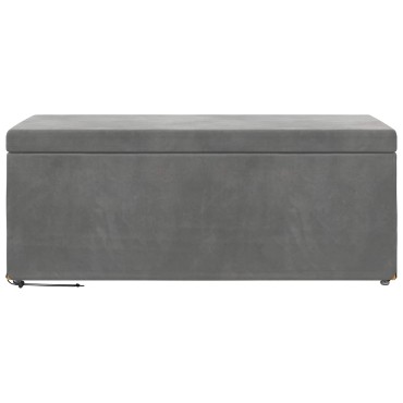 vidaXL Σκαμνί Σκούρο Γκρι 101x41x40cm Βελούδο και Μηχανικά Ξύλα