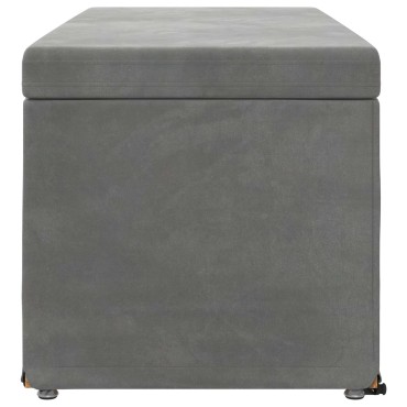 vidaXL Σκαμνί Σκούρο Γκρι 101x41x40cm Βελούδο και Μηχανικά Ξύλα