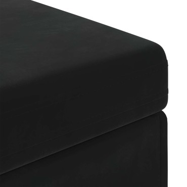 vidaXL Σκαμνί Μαύρο 101x41x40cm Βελούδο και Μηχανικά Ξύλα