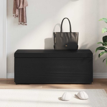 vidaXL Σκαμνί Μαύρο 101x41x40cm Ψεύτικο Δέρμα και Μηχανικά Ξύλα