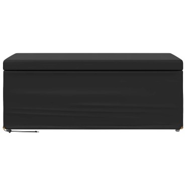 vidaXL Σκαμνί Μαύρο 101x41x40cm Ψεύτικο Δέρμα και Μηχανικά Ξύλα