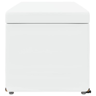 vidaXL Σκαμνί Λευκό 101x41x40cm Ψεύτικο Δέρμα και Μηχανικά Ξύλα