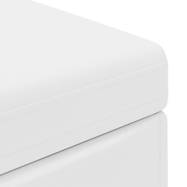 vidaXL Σκαμνί Λευκό 101x41x40cm Ψεύτικο Δέρμα και Μηχανικά Ξύλα