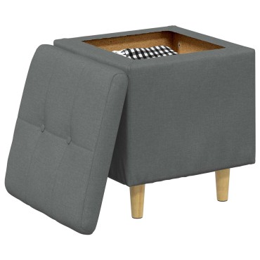 vidaXL Οθωμανικό αποθήκευσης Σκούρο Γκρι 40x40x45cm ύφασμα