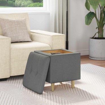 vidaXL Οθωμανικό αποθήκευσης Σκούρο Γκρι 40x40x45cm ύφασμα