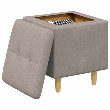 vidaXL Οθωμανικό αποθήκευσης με μαξιλάρι Taupe 40x40x45cm ύφασμα