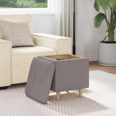 vidaXL Οθωμανικό αποθήκευσης με μαξιλάρι Taupe 40x40x45cm ύφασμα