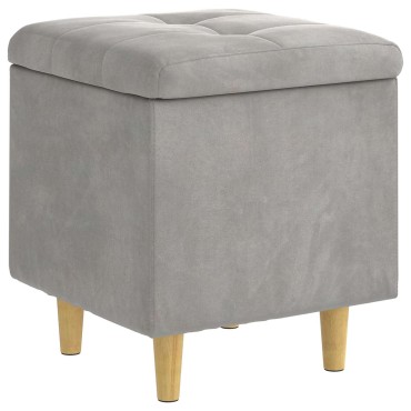 vidaXL Οθωμανικό αποθήκευσης Ανοιχτό γκρι 40x40x45cm Βελούδο