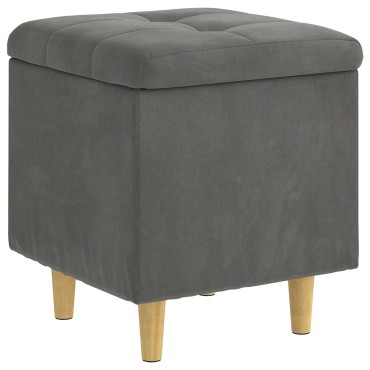 vidaXL Οθωμανικό αποθήκευσης Σκούρο Γκρι 40x40x45cm Βελούδο
