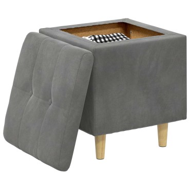 vidaXL Οθωμανικό αποθήκευσης Σκούρο Γκρι 40x40x45cm Βελούδο