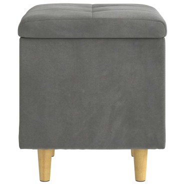 vidaXL Οθωμανικό αποθήκευσης Σκούρο Γκρι 40x40x45cm Βελούδο