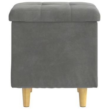 vidaXL Οθωμανικό αποθήκευσης Σκούρο Γκρι 40x40x45cm Βελούδο