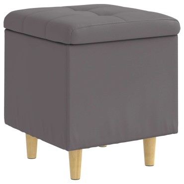 vidaXL Οθωμανικό αποθήκευσης Γκρι 40x40x45cm Τεχνητό δέρμα