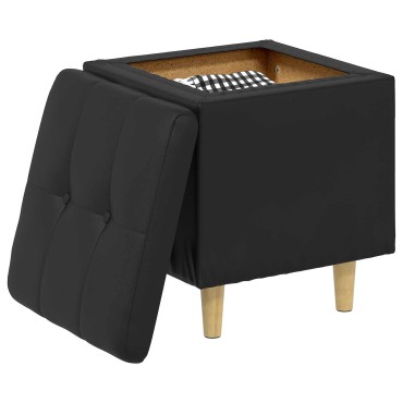 vidaXL Οθωμανικό αποθήκευσης Μαύρο 40x40x45cm Τεχνητό δέρμα