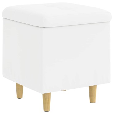 vidaXL Οθωμανικό αποθήκευσης Λευκός 40x40x45cm Τεχνητό δέρμα