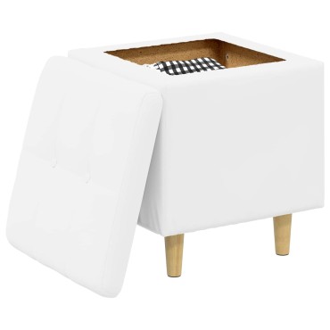 vidaXL Οθωμανικό αποθήκευσης Λευκός 40x40x45cm Τεχνητό δέρμα