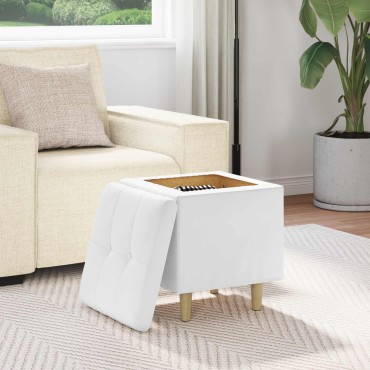 vidaXL Οθωμανικό αποθήκευσης Λευκός 40x40x45cm Τεχνητό δέρμα