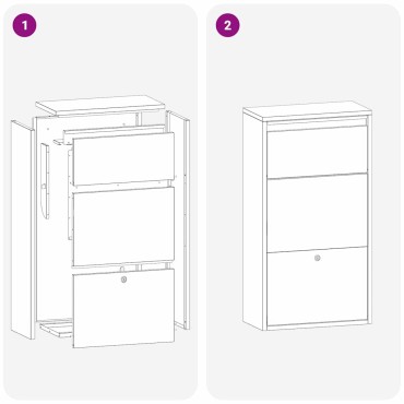 vidaXL Θυρίδα Πακέτων με αποθήκευση Ανθρακί 44 x 22 x 82 εκ. Ατσάλι