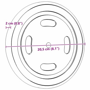 vidaXL Ευρυχωροί Τροχοί με τροχούς 2 τμχ. Καφέ 20.5 x 20.5 x 2 εκ.