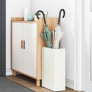 vidaXL Βάση ομπρέλας βροχής Λευκό 28 x 12 x 41 εκ Ατσάλι