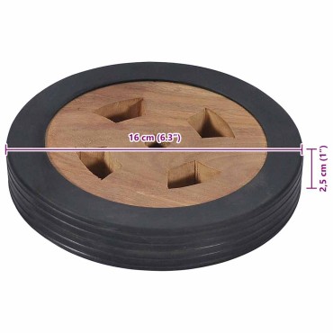 vidaXL Ρόδες Ανταλλακτικές για Ξαπλώστρα 2 τεμ. από Μασίφ Ξύλο Teak