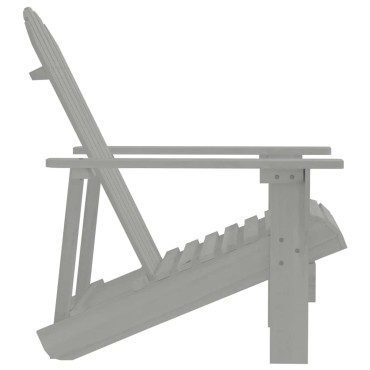 vidaXL Πολυθρόνα Γκρι Ξύλινη 70x153x88cm 1 τεμ.