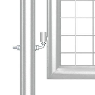 vidaXL Πόρτα Κήπου με Διχτυωτό Ασημί 350x125 εκ. από Γαλβανισμένο Ατσάλι
