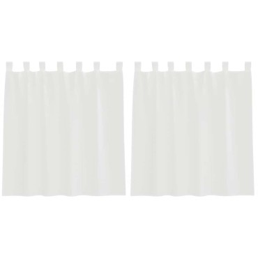 vidaXL Κουρτίνες Voile με βρόχους 2 τεμάχια Λευκό 140x140cm