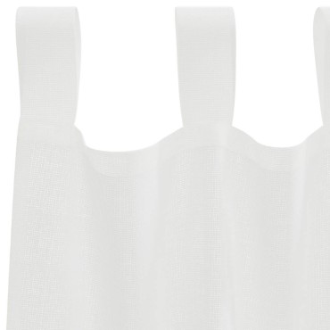 vidaXL Κουρτίνες Voile με βρόχους 2 τεμάχια Λευκό 140x140cm