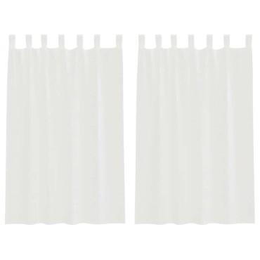 vidaXL Κουρτίνες Voile με βρόχους 2 τεμάχια Λευκό 140x175cm