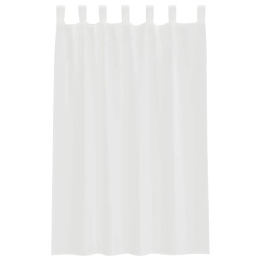 vidaXL Κουρτίνες Voile με βρόχους 2 τεμάχια Λευκό 140x175cm