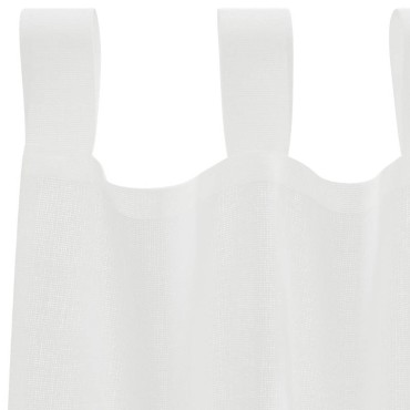 vidaXL Κουρτίνες Voile με βρόχους 2 τεμάχια Λευκό 140x175cm