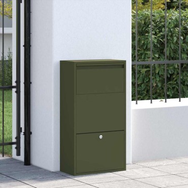 vidaXL Θυρίδα Πακέτων με πόρτα Ελιά Πράσινη 44 x 22 x 82 εκ. Ατσάλι