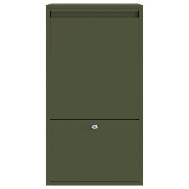 vidaXL Θυρίδα Πακέτων με πόρτα Ελιά Πράσινη 44 x 22 x 82 εκ. Ατσάλι