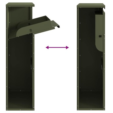 vidaXL Θυρίδα Πακέτων με πόρτα Ελιά Πράσινη 44 x 22 x 82 εκ. Ατσάλι