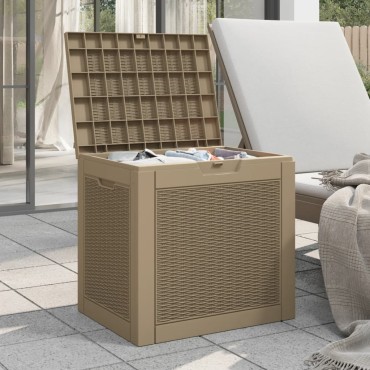 vidaXL Μπαούλο Αποθήκευσης Κήπου Αν. Καφέ 55,5x43x53cm Πολυπροπυλένιο 1 τεμ.