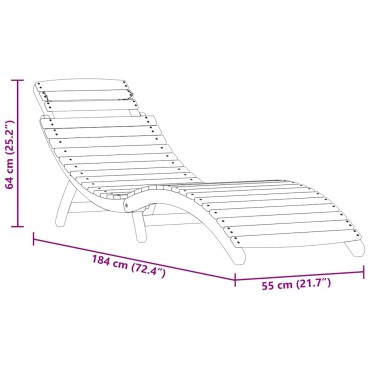 vidaXL Ξαπλώστρα 2 τεμ. Στερεό Ξύλο Ακακίας Καφέ 55x184x64cm