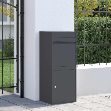 vidaXL Θυρίδα Πακέτων με αποθήκευση Ανθρακί 47,5 x 38 x 59 εκ. Ατσάλι